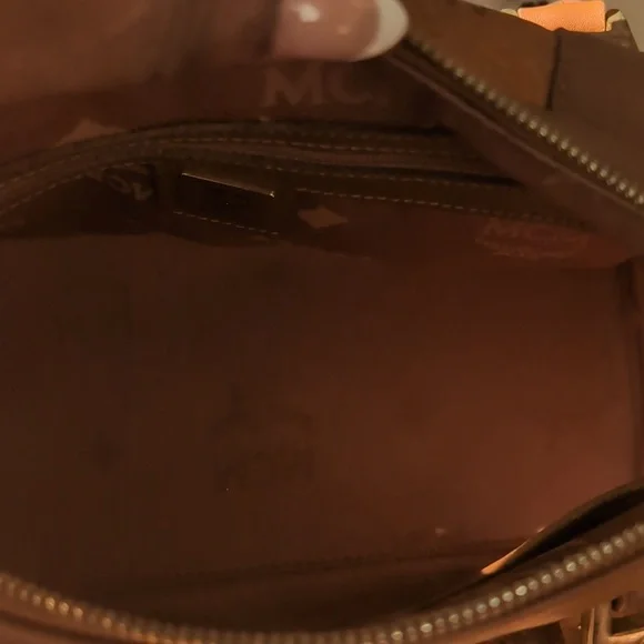 AUTHENTIC MCM Cognac Visetos Tote Bag Boston Bag - Picture 4 of 7